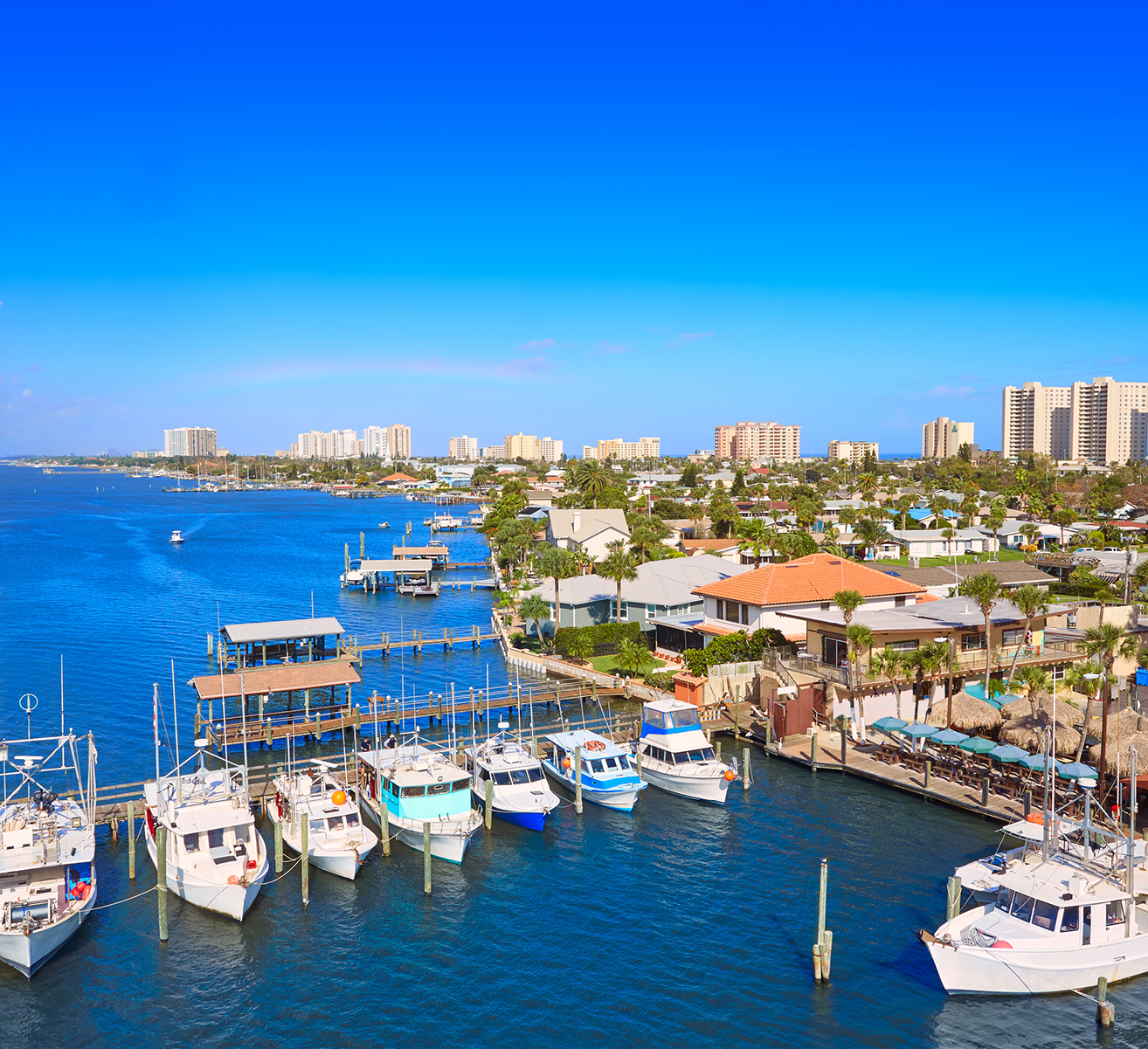 Boats in the harbor of Daytona Florida